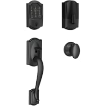 Encode Plus Camelot Sectional Electronic Keyless Entry Handleset with Siena Interior Knob and Decorative Georgian Trim