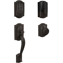 Encode Plus Camelot Sectional Electronic Keyless Entry Handleset with Georgian Interior Knob and Decorative Camelot Trim