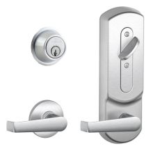 CS200-Series Commercial Grade 2 Interconnected Single Lock Elan Entry Lever Set and 6-Pin Cylinder Deadbolt with Plymouth Escutcheon