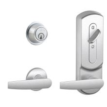 CS200-Series Commercial Grade 2 Interconnected Single Lock Jupiter Entry Lever Set and 6-Pin Cylinder Deadbolt with Plymouth Escutcheon