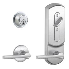 CS200-Series Commercial Grade 2 Interconnected Latitude Entry Lever Set and Full Interchangeable Core Deadbolt with Plymouth Escutcheon