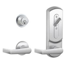 CS200-Series Commercial Grade 2 Interconnected Saturn Entry Lever Set and Full Interchangeable Core Deadbolt with Plymouth Escutcheon