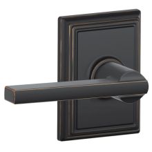 Latitude Reversible Passage Door Lever Set with Decorative Addison Trim