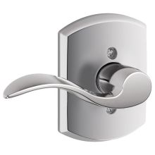 Accent Left Handed Non-Turning One-Sided Dummy Door Lever with Decorative Greenwich Trim