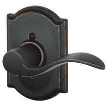 Accent Right Handed Non-Turning One-Sided Dummy Door Lever with Decorative Camelot Trim