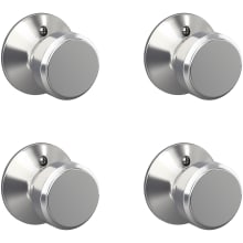 Bowery Non-Turning One-Sided Dummy Door Knob - Pack of 4