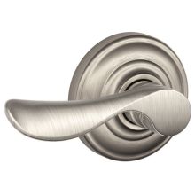 Champagne Left Handed Non-Turning One-Sided Dummy Door Lever with Decorative Andover Trim