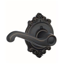Flair Left Handed Non-Turning One-Sided Dummy Door Lever with Decorative Brookshire Trim