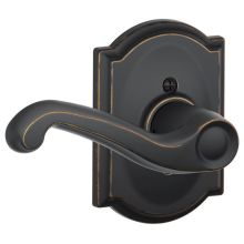 Flair Left Handed Non-Turning One-Sided Dummy Door Lever Set with Decorative Camelot Trim