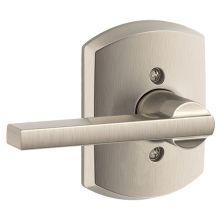 Latitude Non-Turning One-Sided Dummy Door Lever with Decorative Greenwich Trim