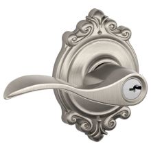 Accent Single Cylinder Keyed Entry Door Lever Set with Decorative Brookshire Trim