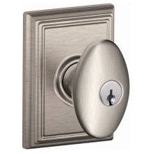 Siena Keyed Entry Single Cylinder Door Knob Set with Decorative Addison Trim