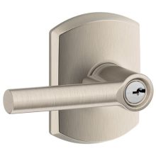 Broadway Single Cylinder Keyed Entry Door Lever Set with Decorative Greenwich Trim