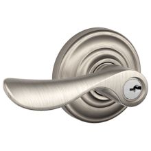 Champagne Single Cylinder Keyed Entry Door Lever Set with Decorative Andover Trim
