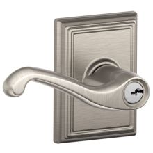 Flair Single Cylinder Keyed Entry Door Lever Set with Decorative Addison Trim