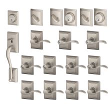 Addison Complete House Door Hardware Package with Accent Interior Levers and Left Handed Exterior Front Door Handleset