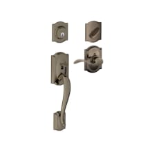 Camelot Right Handed Sectional Single Cylinder Keyed Entry Handleset with Accent Lever with Decorative Camelot Trim