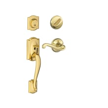 Camelot Left Handed Sectional Single Cylinder Keyed Entry Handleset with Flair Lever