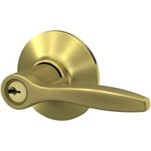 Delfayo Right Handed Single Cylinder Keyed Entry Door Lever Set with Plymouth Trim
