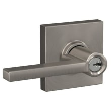Latitude Single Cylinder Keyed Entry Storeroom Door Lever Set with Decorative Collins Rosette from the F-Series