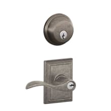 Accent Single Cylinder Keyed Entry Door Lever Set and Deadbolt Combo with Addison Rose