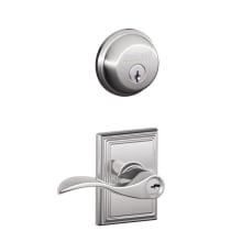Accent Single Cylinder Keyed Entry Door Lever Set and Deadbolt Combo with Addison Rose