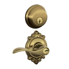 Accent Single Cylinder Keyed Entry Door Lever Set and Deadbolt Combo with Brookshire Rose