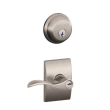 Accent Single Cylinder Keyed Entry Door Lever Set and Deadbolt Combo with Century Rose