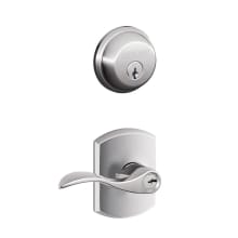 Accent Single Cylinder Keyed Entry Door Lever Set and Deadbolt Combo with Greenwich Rose