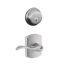 Accent Single Cylinder Keyed Entry Door Lever Set and Deadbolt Combo with Greenwich Rose