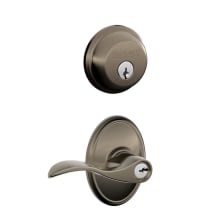 Accent Single Cylinder Keyed Entry Door Lever Set and Deadbolt Combo with Wakefield Rose