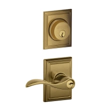 Accent Single Cylinder Keyed Entry Door Lever Set and Addison Deadbolt Combo with Addison Rose