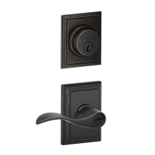 Accent Single Cylinder Keyed Entry Door Lever Set and Addison Deadbolt Combo with Addison Rose