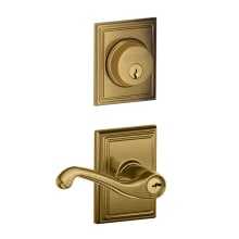 Flair Single Cylinder Keyed Entry Door Lever Set and Addison Deadbolt Combo with Addison Rose