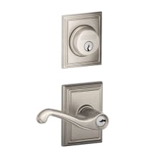 Flair Single Cylinder Keyed Entry Door Lever Set and Addison Deadbolt Combo with Addison Rose