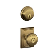 Andover Single Cylinder Keyed Entry Door Knob Set and Deadbolt Combo with Addison Rose
