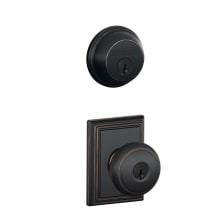 Andover Single Cylinder Keyed Entry Door Knob Set and Deadbolt Combo with Addison Rose
