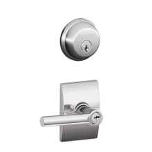Broadway Single Cylinder Keyed Entry Door Lever Set and Deadbolt Combo with Century Rose