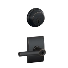 Broadway Single Cylinder Keyed Entry Door Lever Set and Deadbolt Combo with Century Rose