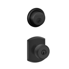 Bowery Single Cylinder Keyed Entry Door Knob Set and Deadbolt Combo with Greenwich Rose