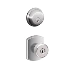 Bowery Single Cylinder Keyed Entry Door Knob Set and Deadbolt Combo with Greenwich Rose