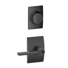 Latitude Single Cylinder Keyed Entry Door Lever Set and Century Deadbolt Combo with Century Rose