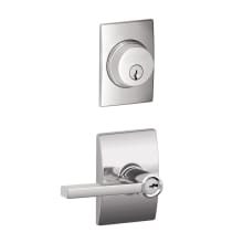 Latitude Single Cylinder Keyed Entry Door Lever Set and Century Deadbolt Combo with Century Rose