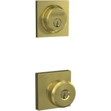 Bowery Single Cylinder Keyed Entry Knob Set and Collins Deadbolt Combo with Collins Rose