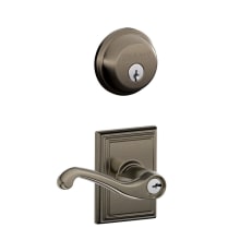 Flair Single Cylinder Keyed Entry Door Lever Set and Deadbolt Combo with Addison Rose