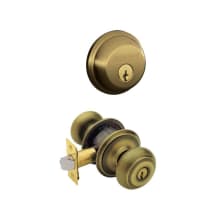 Georgian Single Cylinder Keyed Entry Door Knob Set and Deadbolt Combo