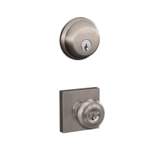Georgian Single Cylinder Keyed Entry Door Knob Set and Deadbolt Combo with Collins Rose