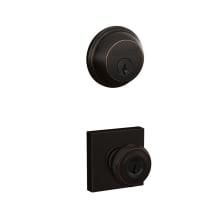 Georgian Single Cylinder Keyed Entry Door Knob Set and Deadbolt Combo with Collins Rose