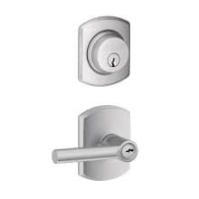 Broadway Single Cylinder Keyed Entry Door Lever Set and Greenwich Deadbolt Combo with Greenwich Rose