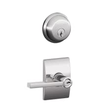 Latitude Single Cylinder Keyed Entry Door Lever Set and Deadbolt Combo with Century Rose